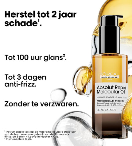 L'Oreal Professionnel Paris Absolut Repair Molecular supplement bottle, 90 ml for health and personal care, vitamins and minerals