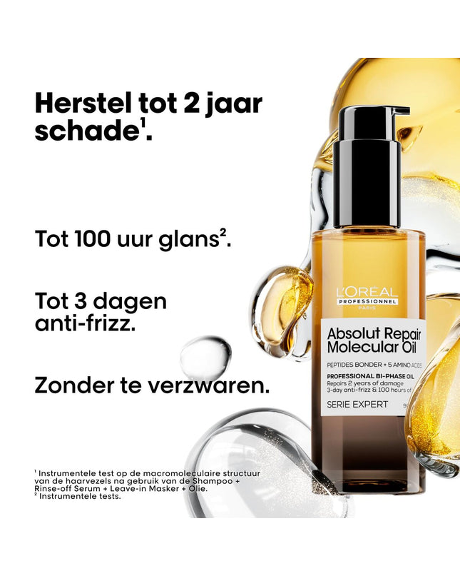 L'Oreal Professionnel Paris Absolut Repair Molecular supplement bottle, 90 ml for health and personal care, vitamins and minerals