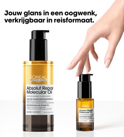 L'Oreal Professionnel Paris Absolut Repair Molecular nutritional supplement bottle, 90 ml, for health and personal care.