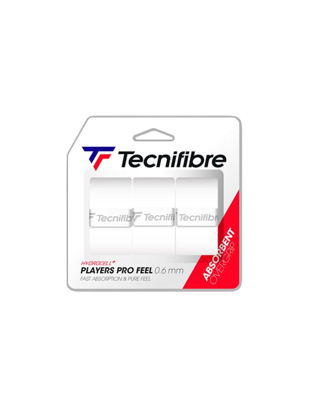 Tecnifibre 52PLAPROWH tennis overgrip for paddle tennis, white sport accessory, with textured surface for improved grip.