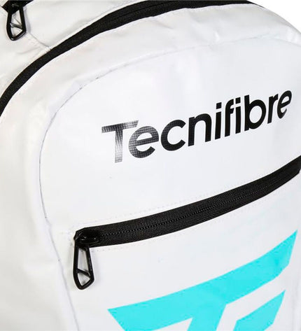 Tecnifibre Tour Endurance tennis racket in black with red accents, showcasing the sporty design and grip detail.