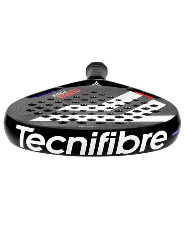Tecnifibre Curva Power black padel racket for sport and outdoor paddle tennis, with a sleek design and ergonomic grip.