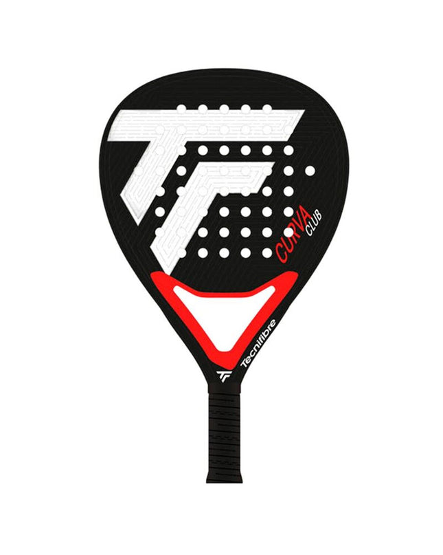 Tecnifibre Curva Club paddle tennis racket with dark gray fiberglass surface, designed for sport and outdoor play.