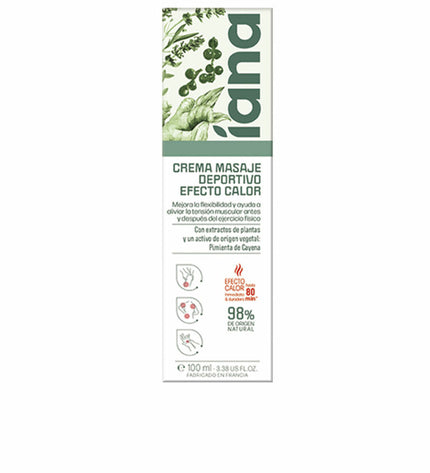 Cream of Desire Verwarmend IANA topical treatment bottle, 100ml, for health and personal care, with warming properties.
