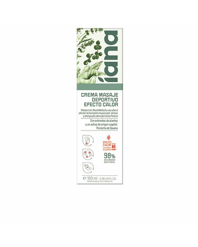 Cream of Desire Verwarmend IANA topical treatment bottle, 100ml, for health and personal care, with warming properties.