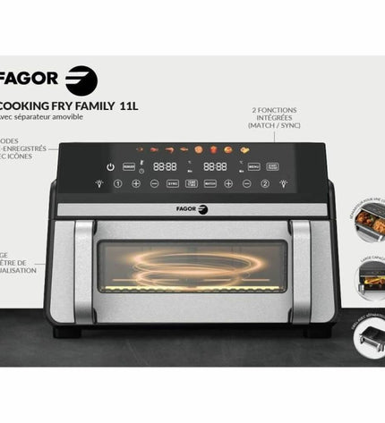 Fagor deep fryer for home cooking with a compact stainless steel design and adjustable temperature control.