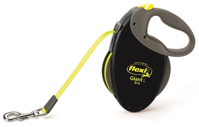 FLEXI Giant Tape Retractable Leash Neon Black/Yellow L 8 m