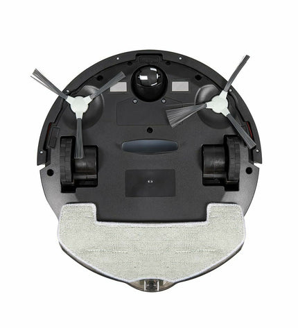Livoo DOH145 WASH'UP robot stofzuiger on a clean floor, showcasing its compact design for home cleaning and floor maintenance.