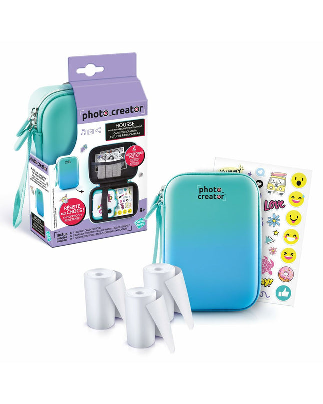 Blue Canal Toys digital kids camera showing a compact electronic toy with a small screen and colorful buttons.