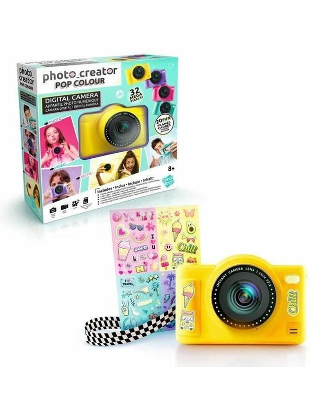 Digital camera toy by Canal Toys, colorful electronic toy for kids, featuring buttons and a screen for pretend photography.