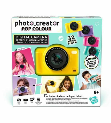 Digital camera from Canal Toys, electronic toy for kids, showing a colorful toy camera with buttons and a screen.