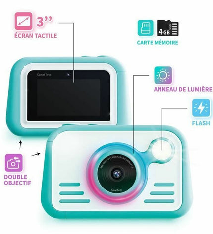 Digital camera toy by Canal Toys featuring colorful buttons and a compact design, ideal for kids' electronic play and photography fun.