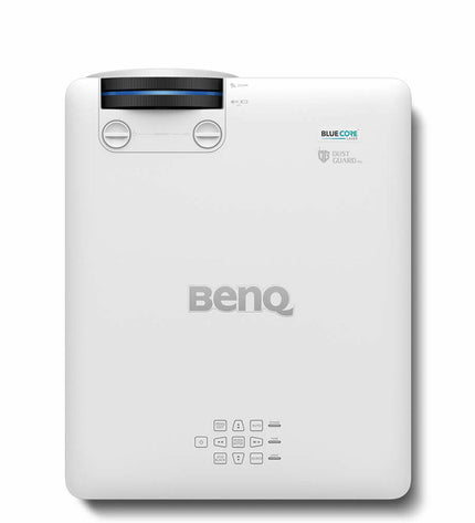 BenQ LU785 Full HD projector displaying a bright image with 6000 lumens in a home theater setting.