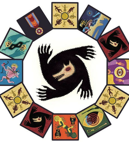 Educatief Los Hombres Lobo de Castronegro spel by Asmodee, featuring colorful game cards and character tokens for fun gameplay.