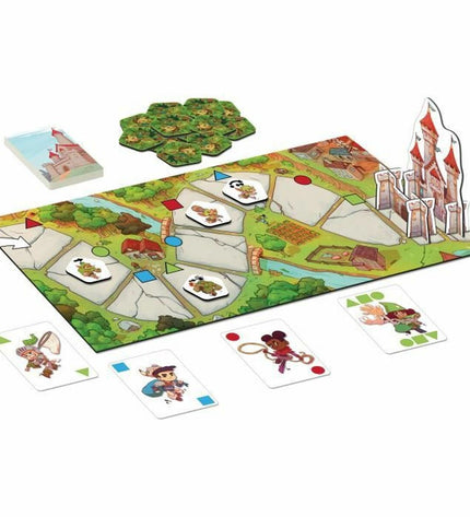 Asmodee Attrape Monstres board game with colorful monster cards and game pieces for children and family play.