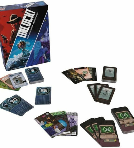 Asmodee board game with colorful cards and game pieces, perfect for family fun and strategic gameplay.
