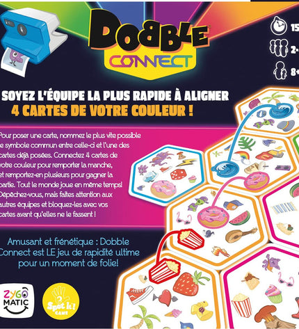 BigBuy Fun Dobble Connect game, colorful round cards with symbols for fast-paced matching and connecting gameplay.