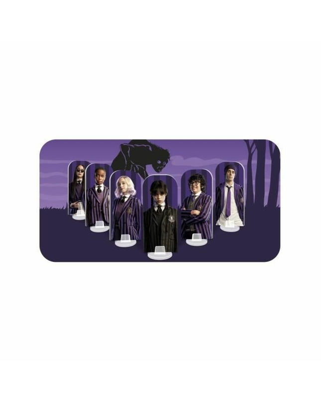 Asmodee Wednesday - The Hyde Attack board game with illustrated game components and character cards for family fun.