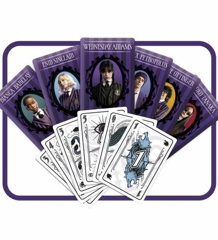 Asmodee Wednesday - The Hyde Attack board game with colorful cards and game pieces for family entertainment.