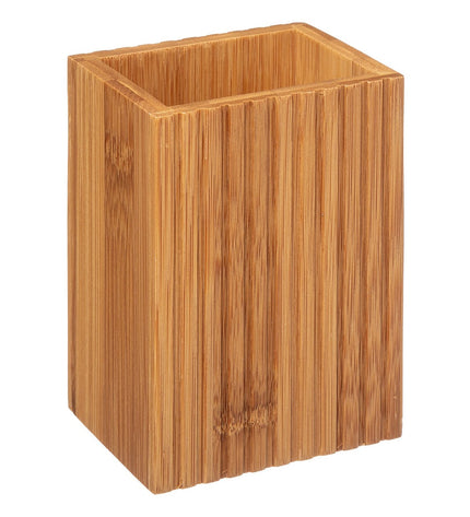 5five Simply Smart bamboo toothbrush holder for bathroom, compact design, fits multiple toothbrushes, made of sustainable bamboo wood
