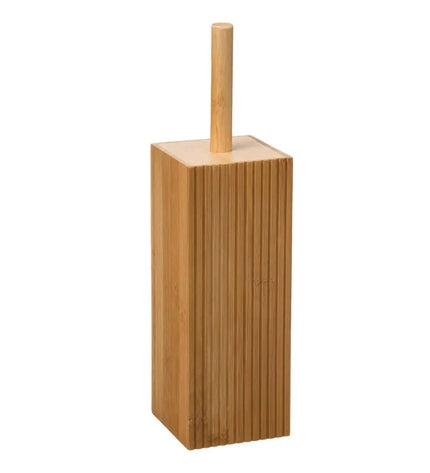 Toilet brush from 5five Simply Smart with a bamboo handle, designed for bathroom cleaning, featuring a sleek, eco-friendly design.