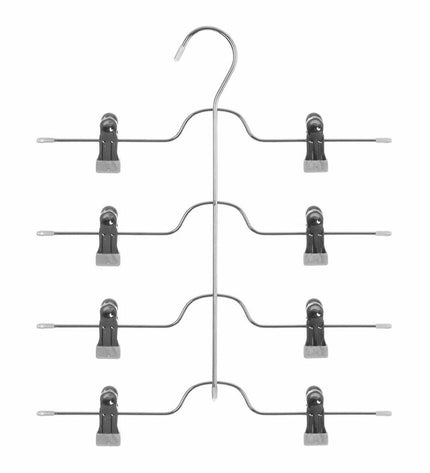 5five Simply Smart multi-hanger in silver and light gray, iron, 32.5 x 37.6 cm, ideal for hanging pants and organization.