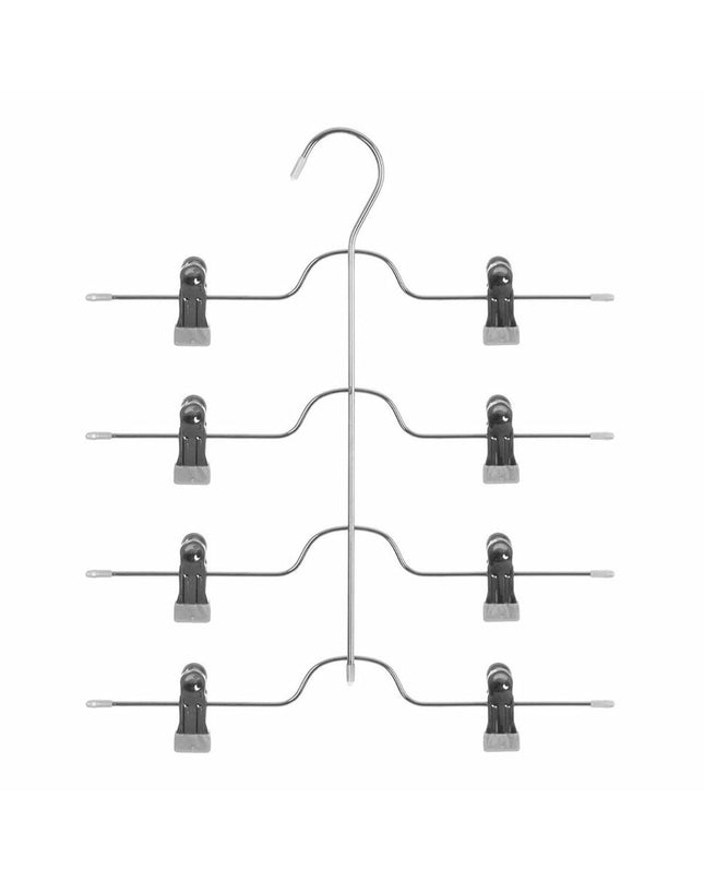 5five Simply Smart multi-hanger in silver and light gray, iron, 32.5 x 37.6 cm, ideal for hanging pants and organization.