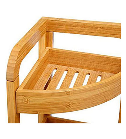 5five Simply Smart bathroom corner shelf in brown with three planks, measuring 23x23x61 cm, for house and kitchen use