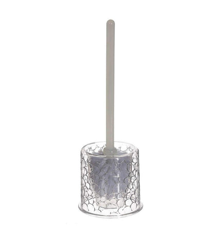Transparent plastic toilet brush from 5five Simply Smart, designed for bathroom cleaning with a modern, sleek appearance.