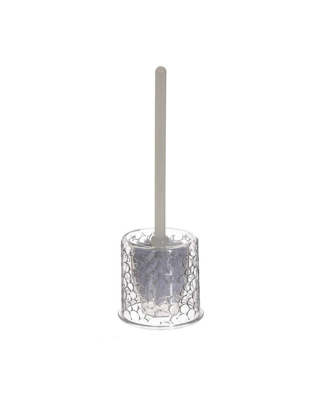 Transparent plastic toilet brush from 5five Simply Smart, designed for bathroom cleaning with a modern, sleek appearance.