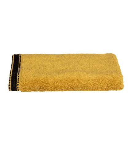 5five Simply Smart premium mustard cotton handdoek, 30x50 cm, soft and absorbent for home and bathroom use.