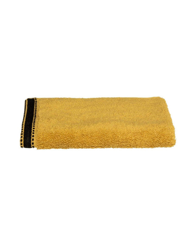 5five Simply Smart premium mustard cotton handdoek, 30x50 cm, soft and absorbent for home and bathroom use.