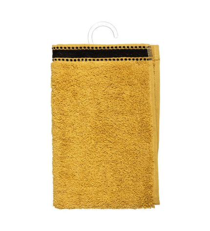 Yellow 5five Simply Smart Premium cotton hand towel, 30x50 cm, soft and absorbent for home and bathroom use.