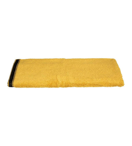 Yellow 5five Simply Smart premium cotton bath towel 50x90 cm, soft and absorbent for home and kitchen use.
