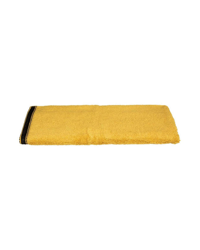 Yellow 5five Simply Smart premium cotton bath towel 50x90 cm, soft and absorbent for home and kitchen use.