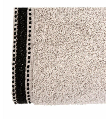 Atmosphera premium cotton linen bath towel in beige, 70x130 cm, with a soft, textured fabric ideal for home and bathroom use.