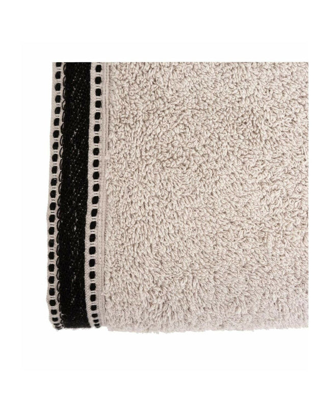 Atmosphera premium cotton linen bath towel in beige, 70x130 cm, with a soft, textured fabric ideal for home and bathroom use.