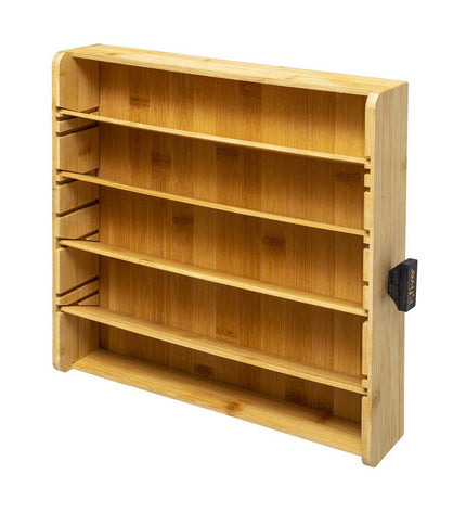 Black 5five Simply Smart coffee capsule organizer with metal construction, measuring 33x31x7.5 cm, designed for kitchen storage.