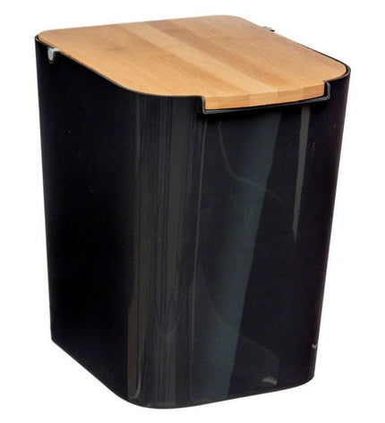 Black 5-liter 5five Simply Smart Baltik trash can for home and kitchen storage, with a compact, sleek design.