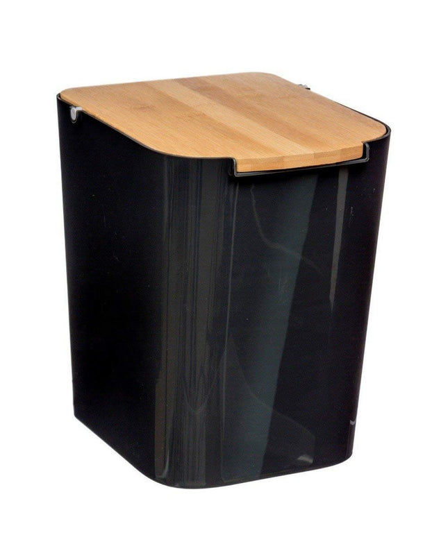 Black 5-liter 5five Simply Smart Baltik trash can for home and kitchen storage, with a compact, sleek design.