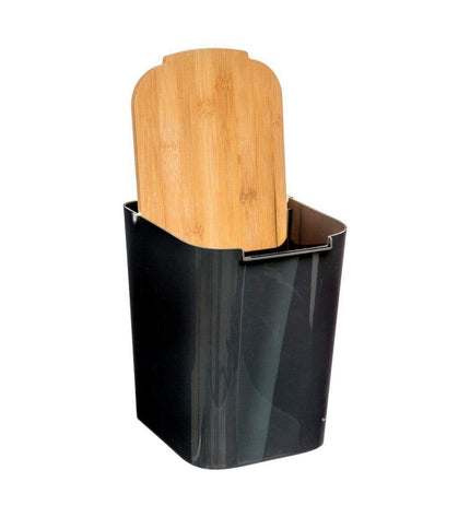 5five Simply Smart Baltik 5L black trash can for home and kitchen storage, featuring a compact, sleek design.