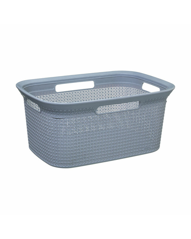 Gray 5five Simply Smart laundry basket made of polypropylene, 59x41x27.5 cm, 45-liter capacity for home storage and organization.