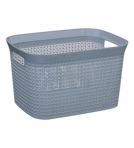 5five Simply Smart gray polypropylene laundry basket, 25L, compact size, ideal for home storage and organization.