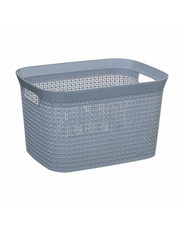5five Simply Smart gray polypropylene laundry basket, 25L, compact size, ideal for home storage and organization.