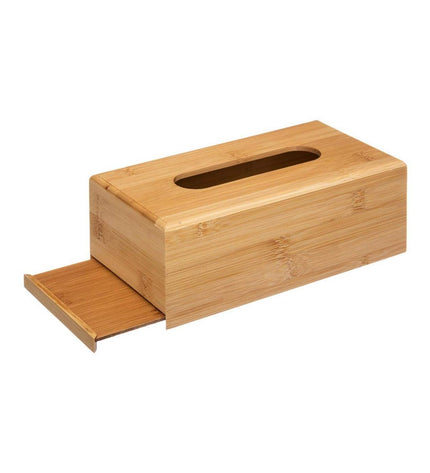 5five Simply Smart bamboo tissue box cover for bathroom, 25 x 13 x 8.7 cm, with a sleek design for home and kitchen use