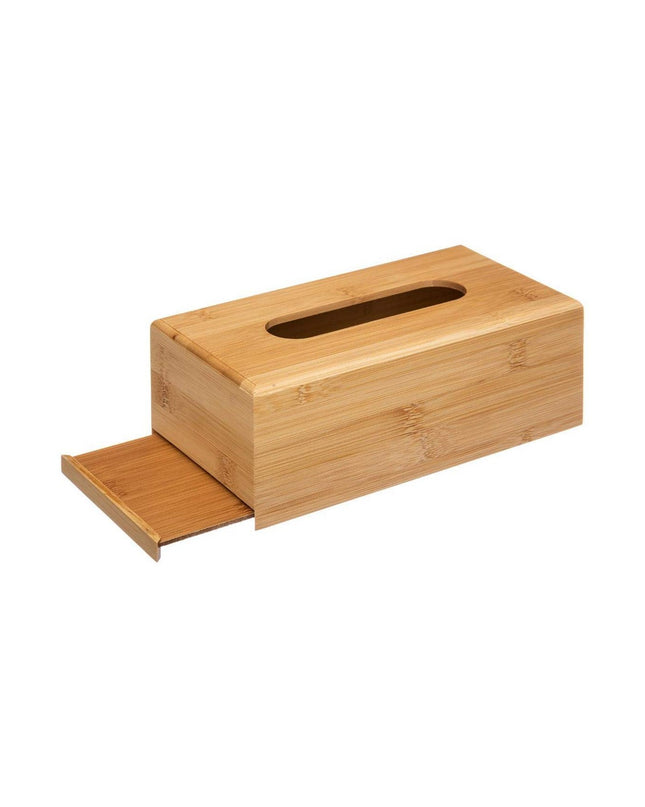 5five Simply Smart bamboo tissue box cover for bathroom, 25 x 13 x 8.7 cm, with a sleek design for home and kitchen use
