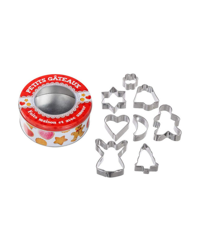 Secret de Gourmet cookie mold set with 8 parts, ideal for baking and decorating cookies in a home kitchen.