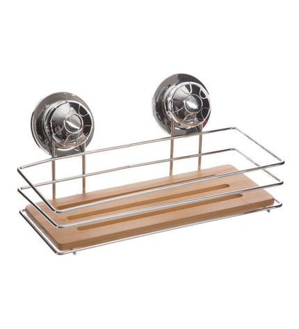Metal bathroom organizer holder by 5five Simply Smart, designed for kitchen and bath storage, with multiple compartments for toiletries.