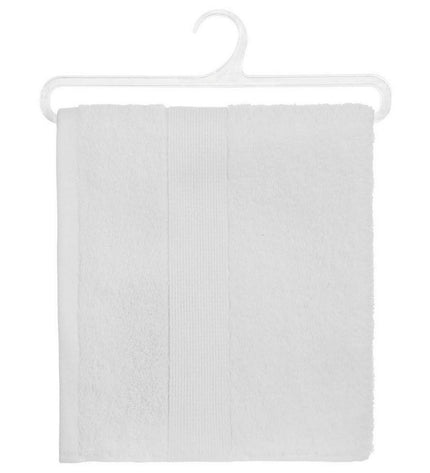White Atmosphera cotton bath towel with 450 g/m² weight, measuring 50x90 cm, suitable for home and bathroom use.