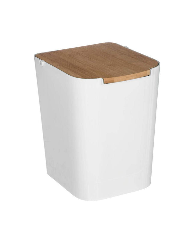 White 5five Simply Smart Baltik 5L trash can for home and kitchen storage, with a compact, sleek design.